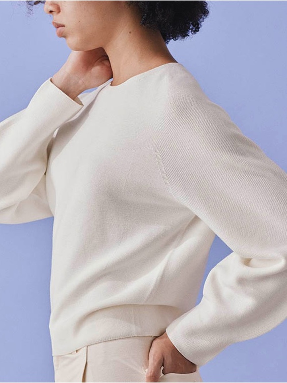 Uniqlo 3D Knit Boatneck Top in Off White - Picture 12 of 12
